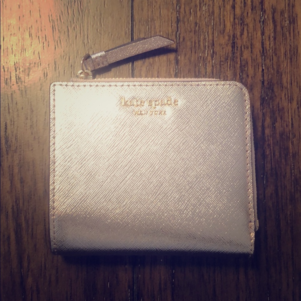 kate spade Rose Gold Metallic Bifold Wallet